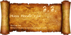 Huss Honória névjegykártya